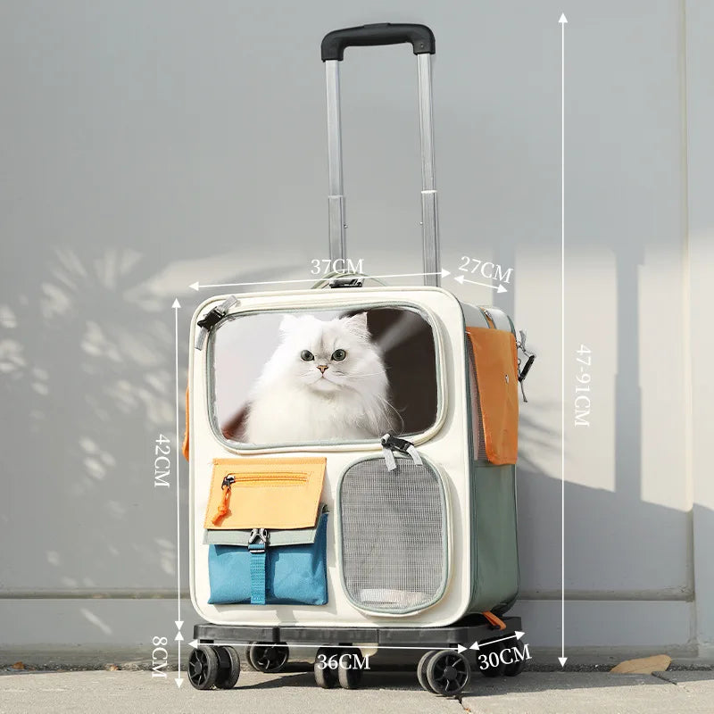 HOOPET Pet Travel Bag with Removable Trolley Cart