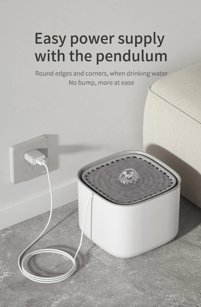 Large Capacity Pet Recirculating Water Fountain Dispenser Bowl
