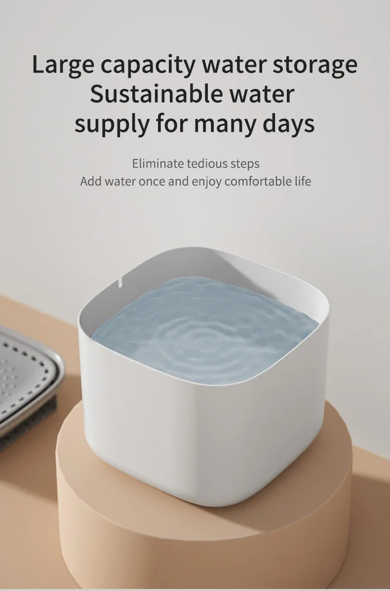 Large Capacity Pet Recirculating Water Fountain Dispenser Bowl
