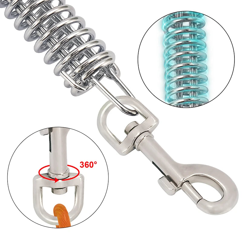 Double Head Coated Metal Pet Tie Out Cable with Recoil