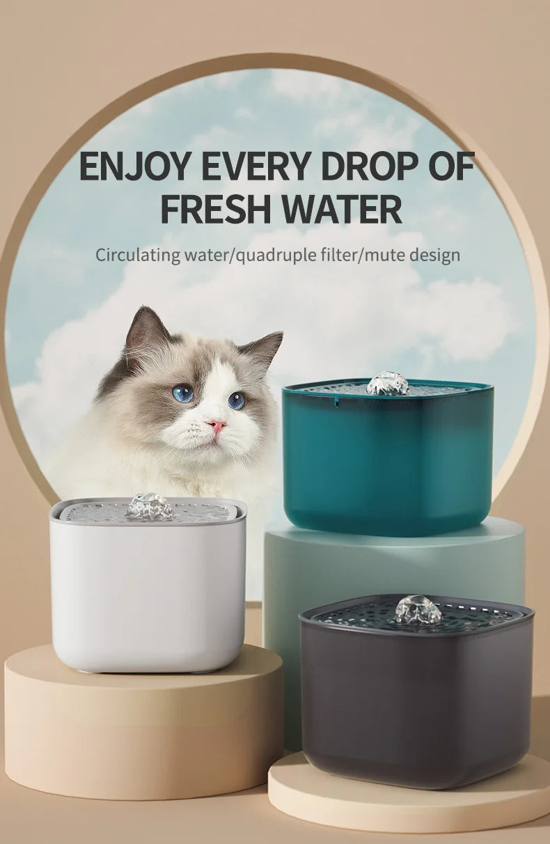 Large Capacity Pet Recirculating Water Fountain Dispenser Bowl