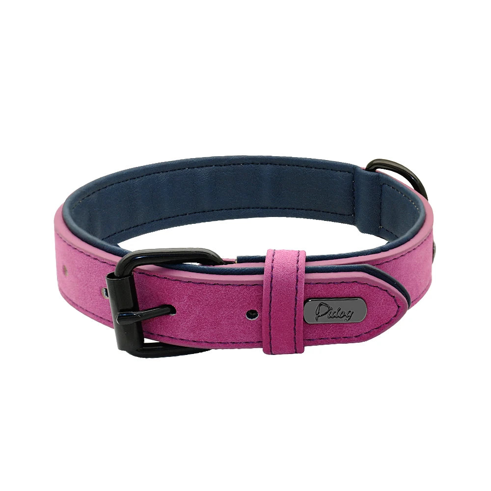 Durable Soft Padded Leather Dog Collar