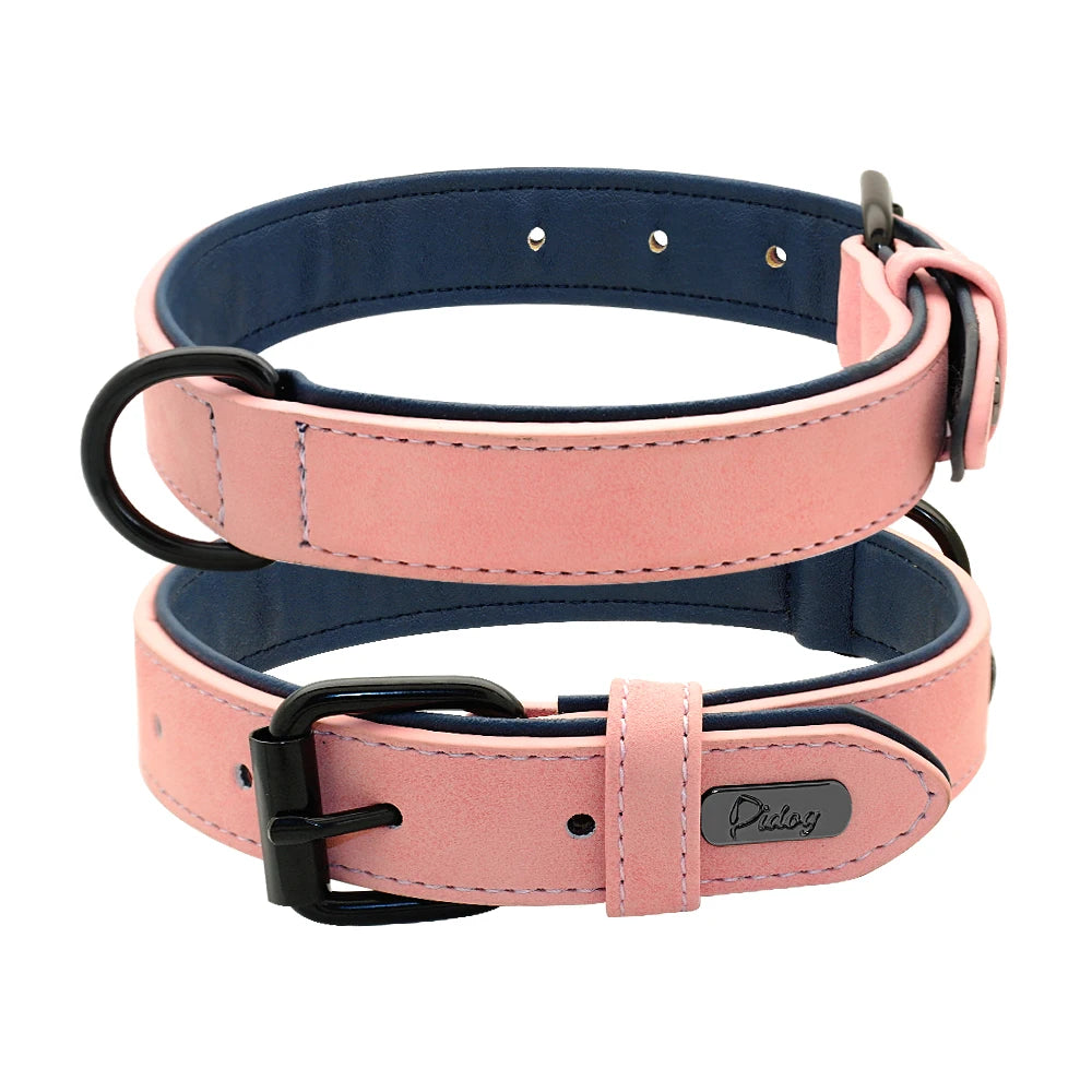 Durable Soft Padded Leather Dog Collar