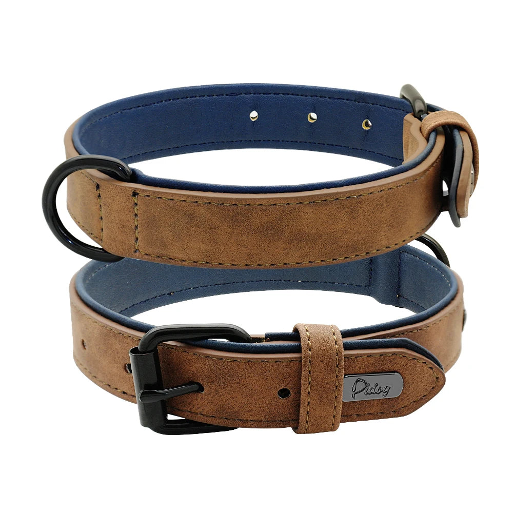 Durable Soft Padded Leather Dog Collar
