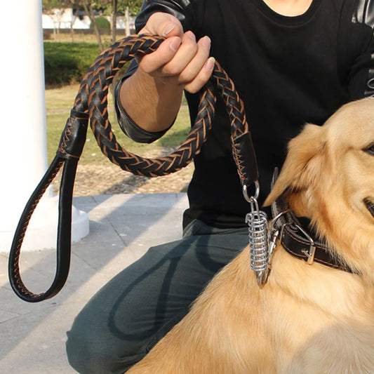 Heavy and Duty Braided Leather Impact Leash