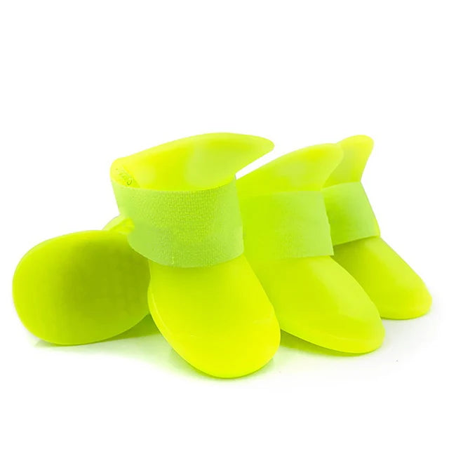 4Pcs Rubber WaterProof Anti-slip Rainshoe Pet Boot
