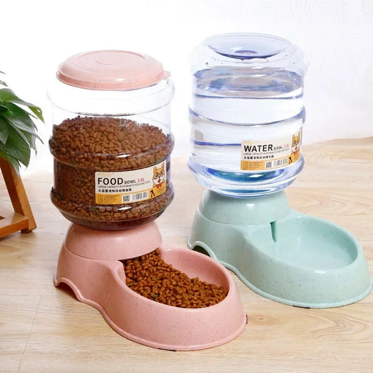 Automatic Pet Plastic Feeder Water Bottle Dispenser Bowl