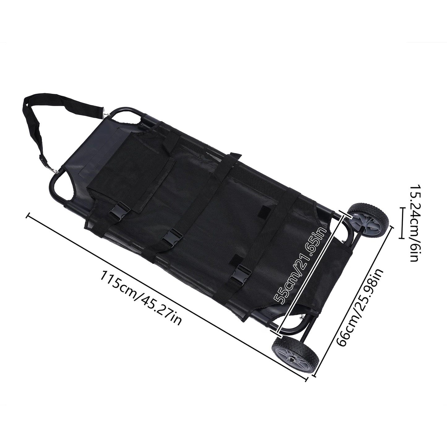 Folding Pet Transport Stretcher With Wheels