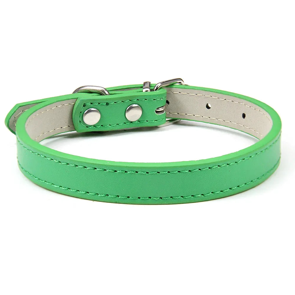 Classic Soft Leather Adjustable Pet Collars