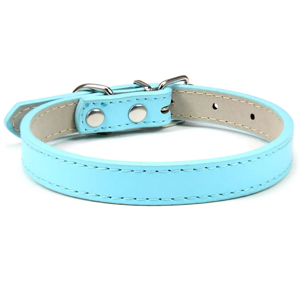 Classic Soft Leather Adjustable Pet Collars