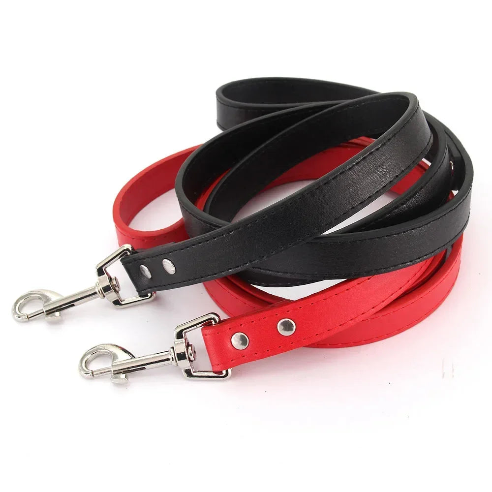 Color Pop Basics Leather Leash Lead