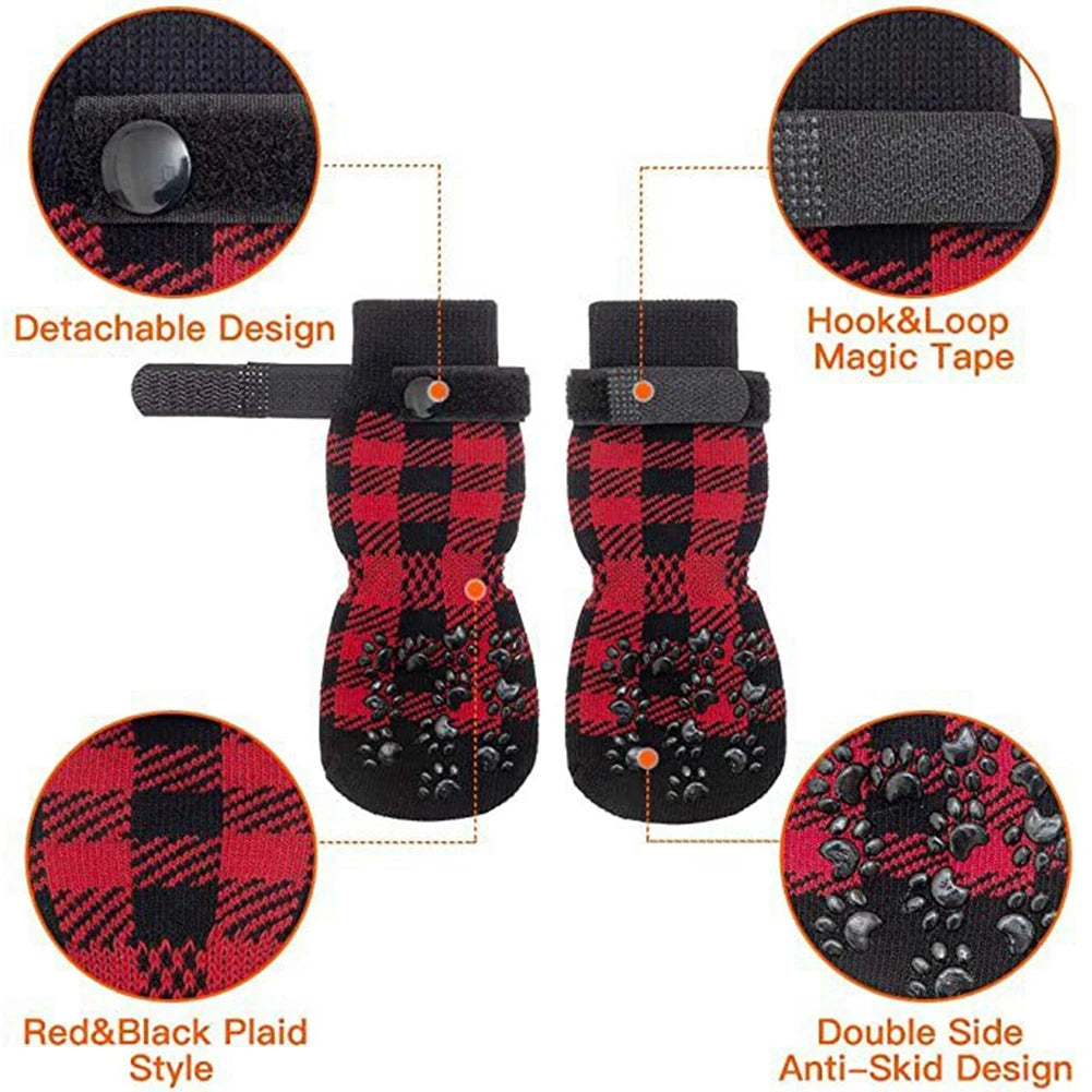 4pcs Protector Traction Control Anti-Slip Dog Socks