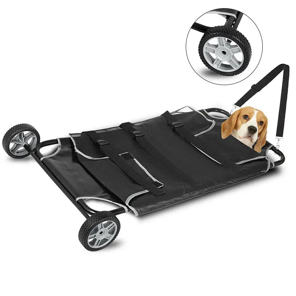 Folding Pet Transport Stretcher With Wheels