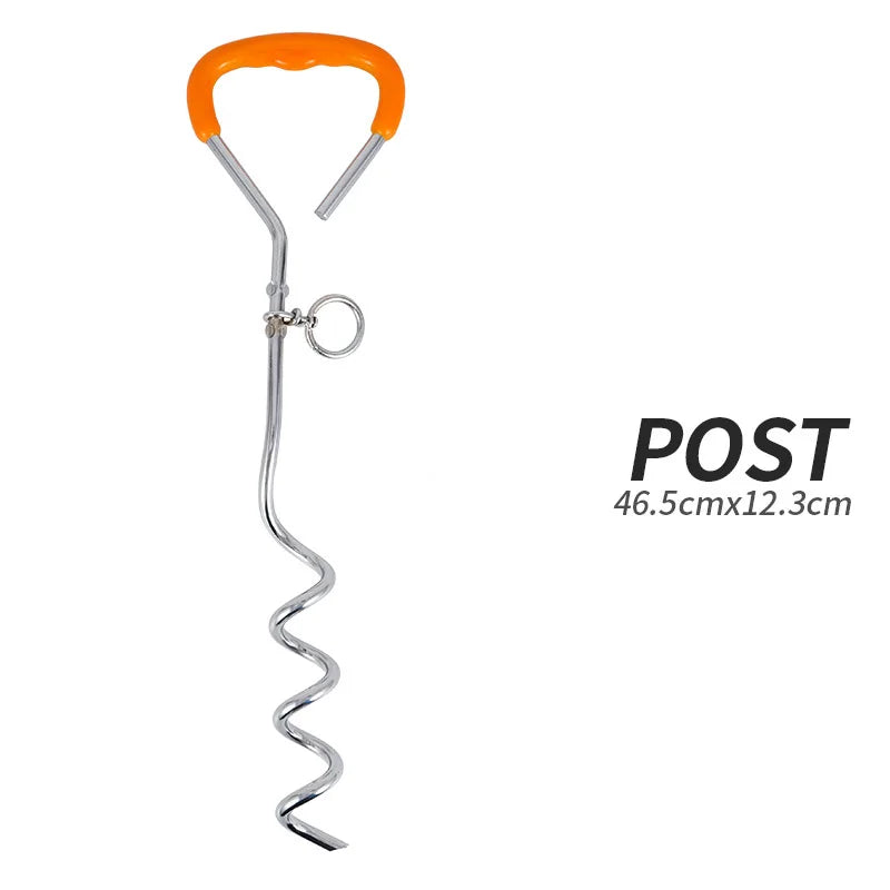 Ground Anchor Lawn Pet Tie Out and Coated Cable