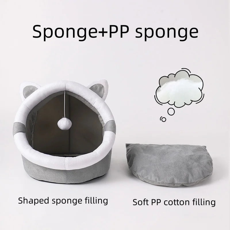 Soft Cushioned Folding Washable Pet Cave House