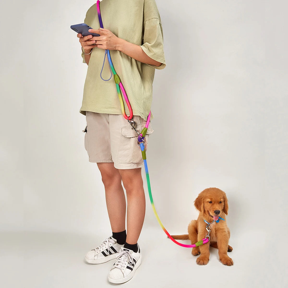 Hands Free Reflective Nylon Traction Walking Rope Leash