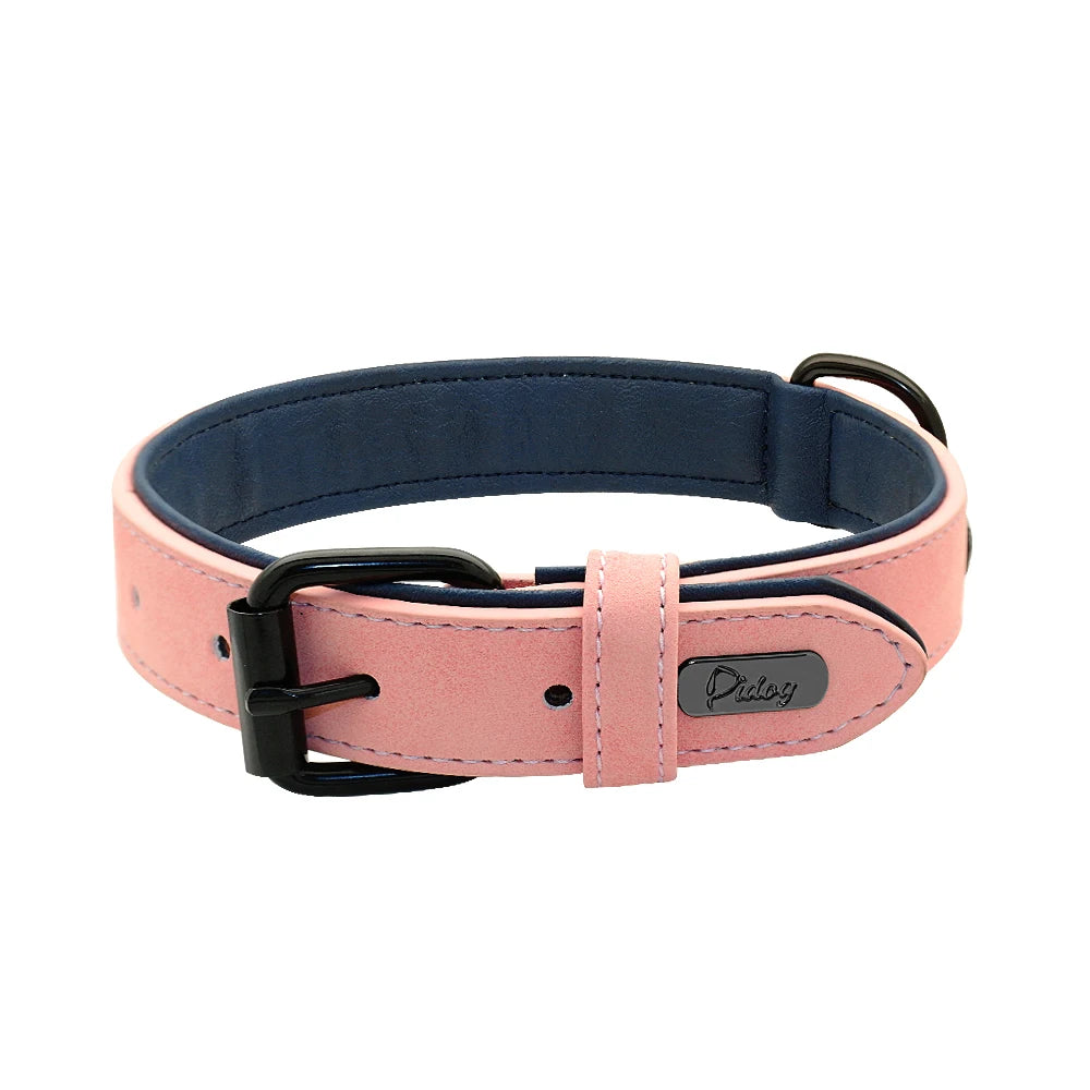 Durable Soft Padded Leather Dog Collar
