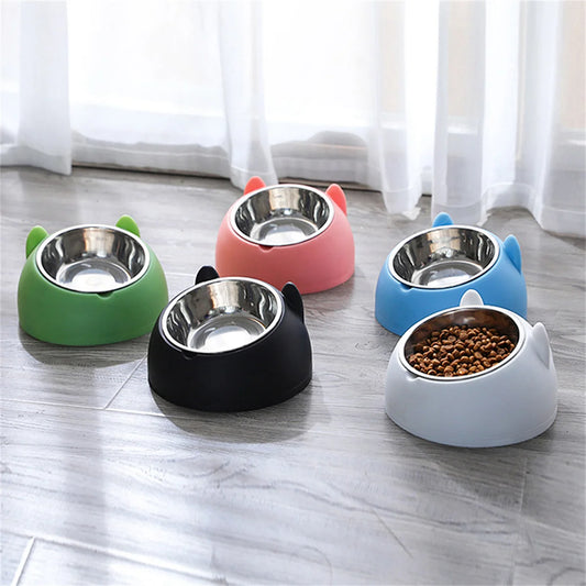 Ergonomic Non Slip Stainless Steel Pet Food Water Bowl