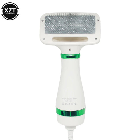 2-in-1 Pet Hair Dryer Slicker Brush Grooming Combo