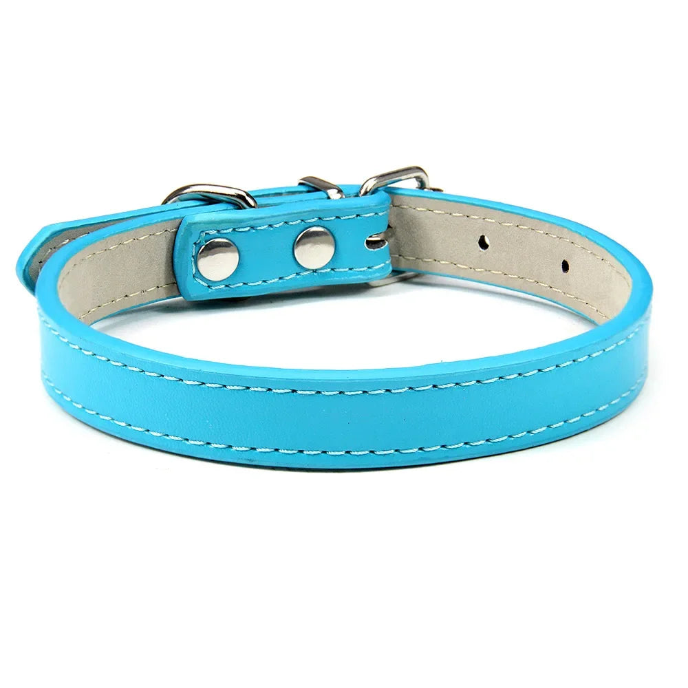 Classic Soft Leather Adjustable Pet Collars
