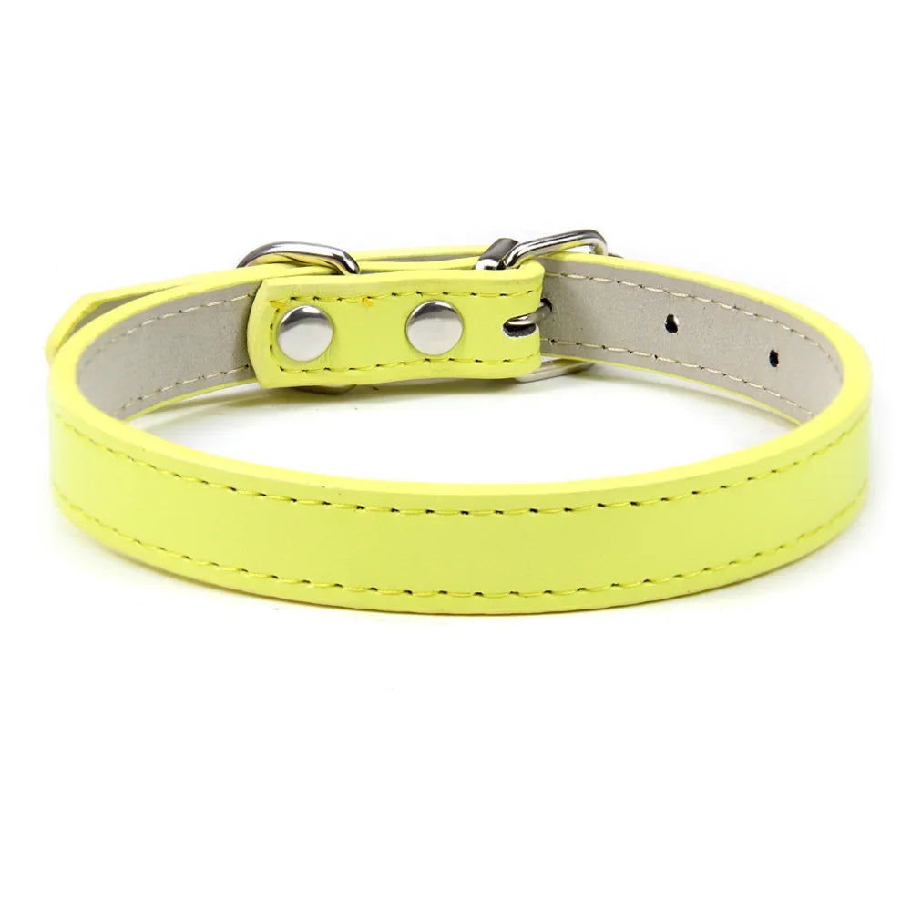 Classic Soft Leather Adjustable Pet Collars