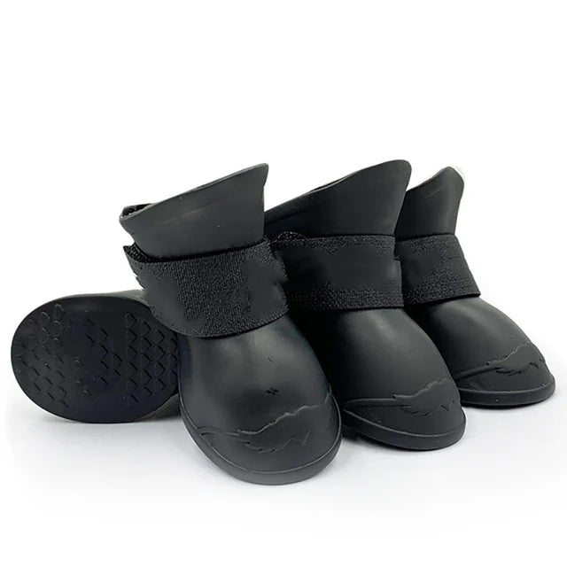 4Pcs Rubber WaterProof Anti-slip Rainshoe Pet Boot