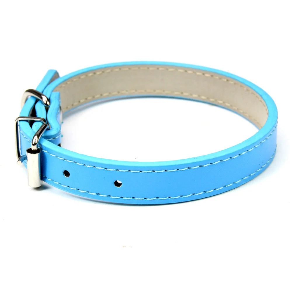 Classic Soft Leather Adjustable Pet Collars