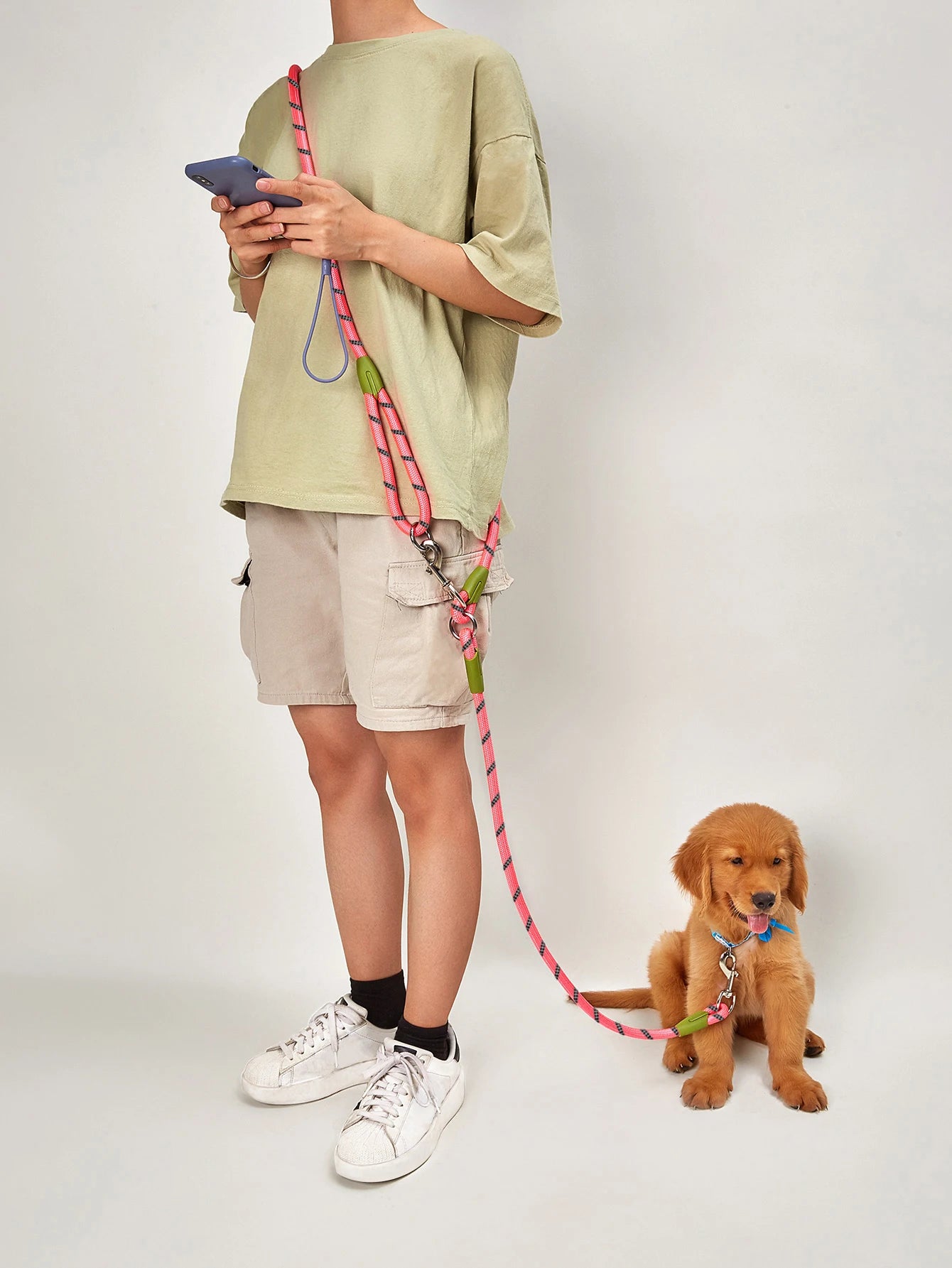 Hands Free Reflective Nylon Traction Walking Rope Leash