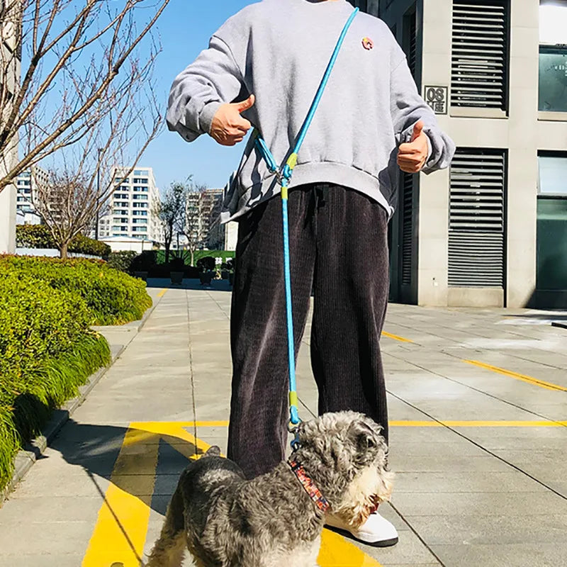 Hands Free Reflective Nylon Traction Walking Rope Leash