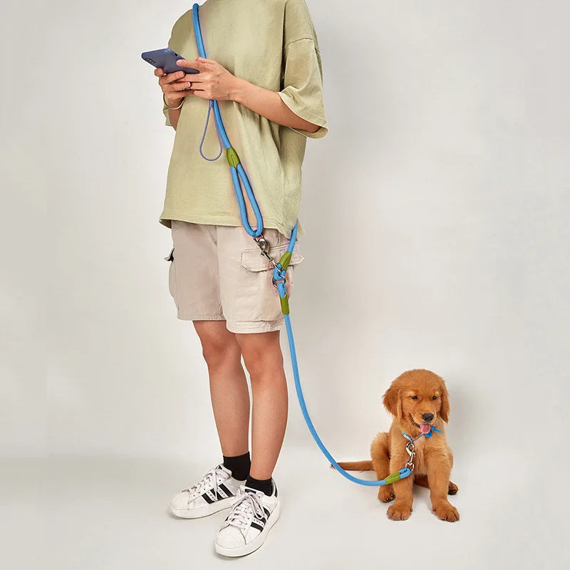 Hands Free Reflective Nylon Traction Walking Rope Leash
