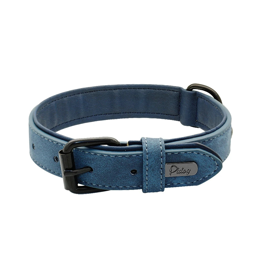 Durable Soft Padded Leather Dog Collar