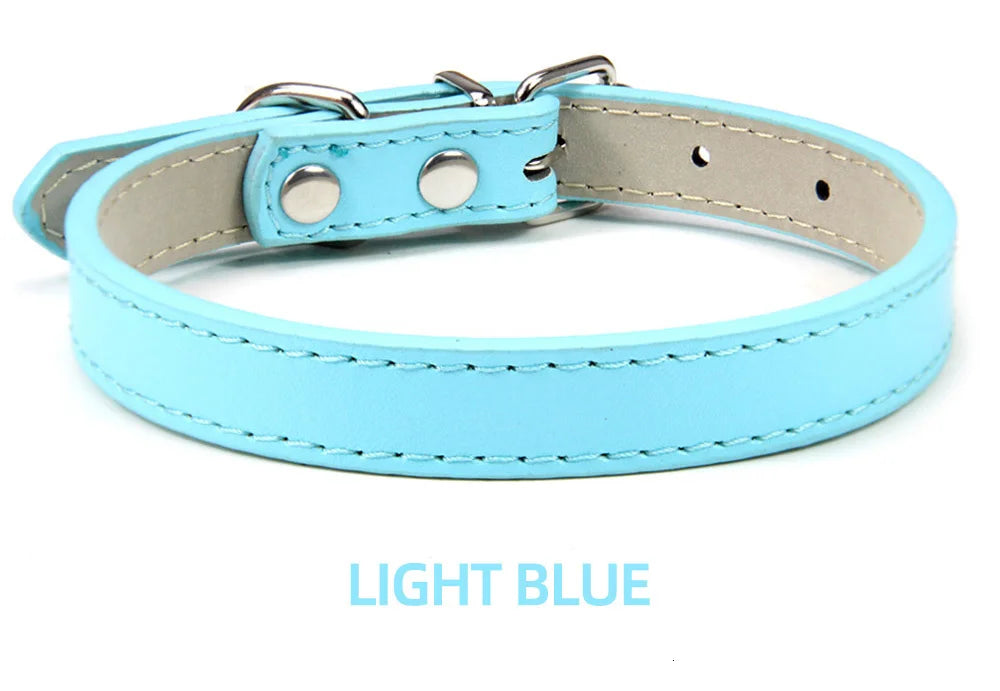 Classic Soft Leather Adjustable Pet Collars