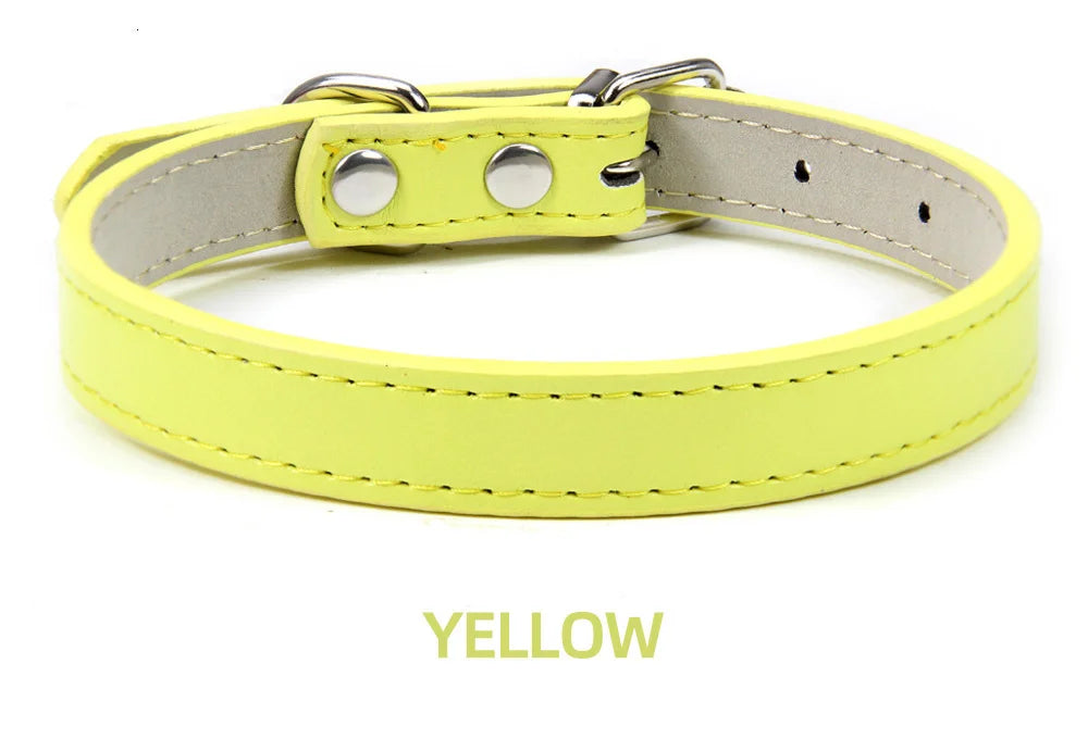 Classic Soft Leather Adjustable Pet Collars