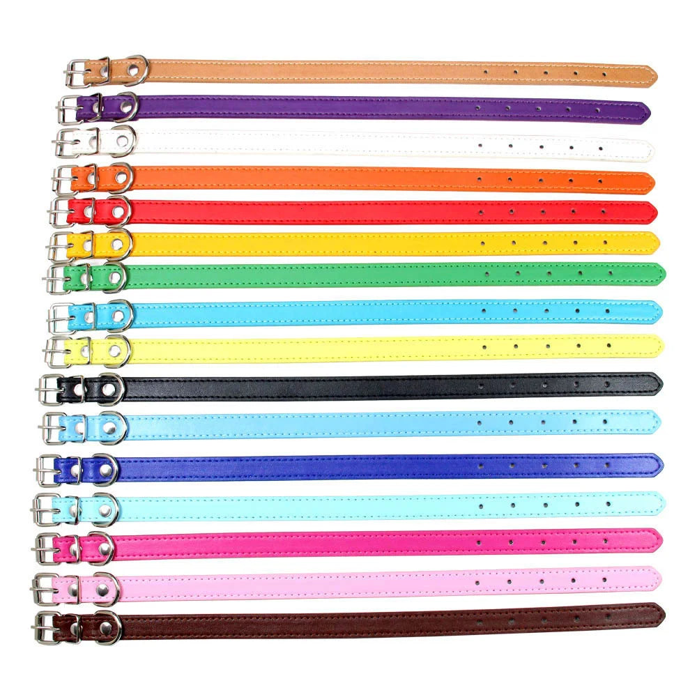 Classic Soft Leather Adjustable Pet Collars