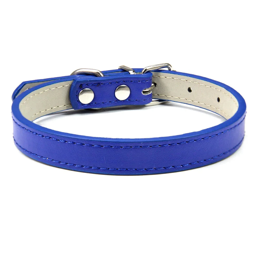 Classic Soft Leather Adjustable Pet Collars
