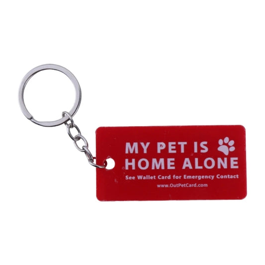 Home Alone Pet Alert Emergency Card Keychain