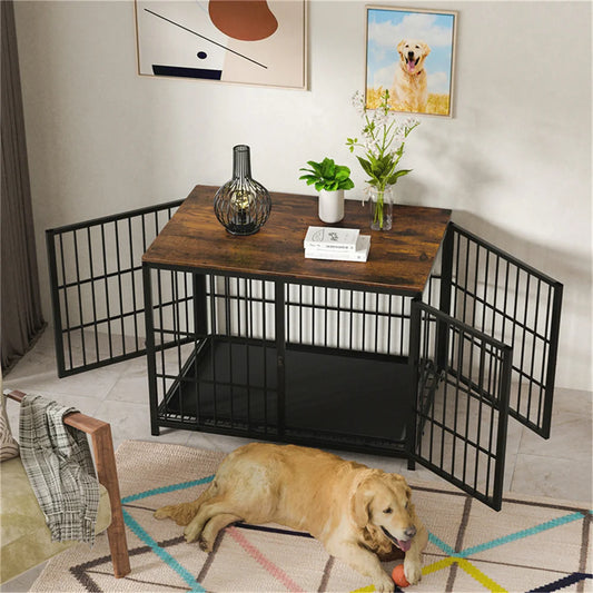 Expandable Heavy Duty Elevated Dual Tray Dog Crate