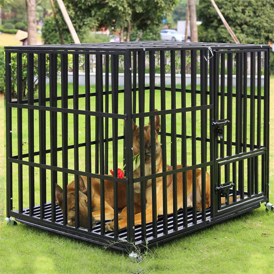 Heavy Duty Lockable Dog Crate with Removable Tray