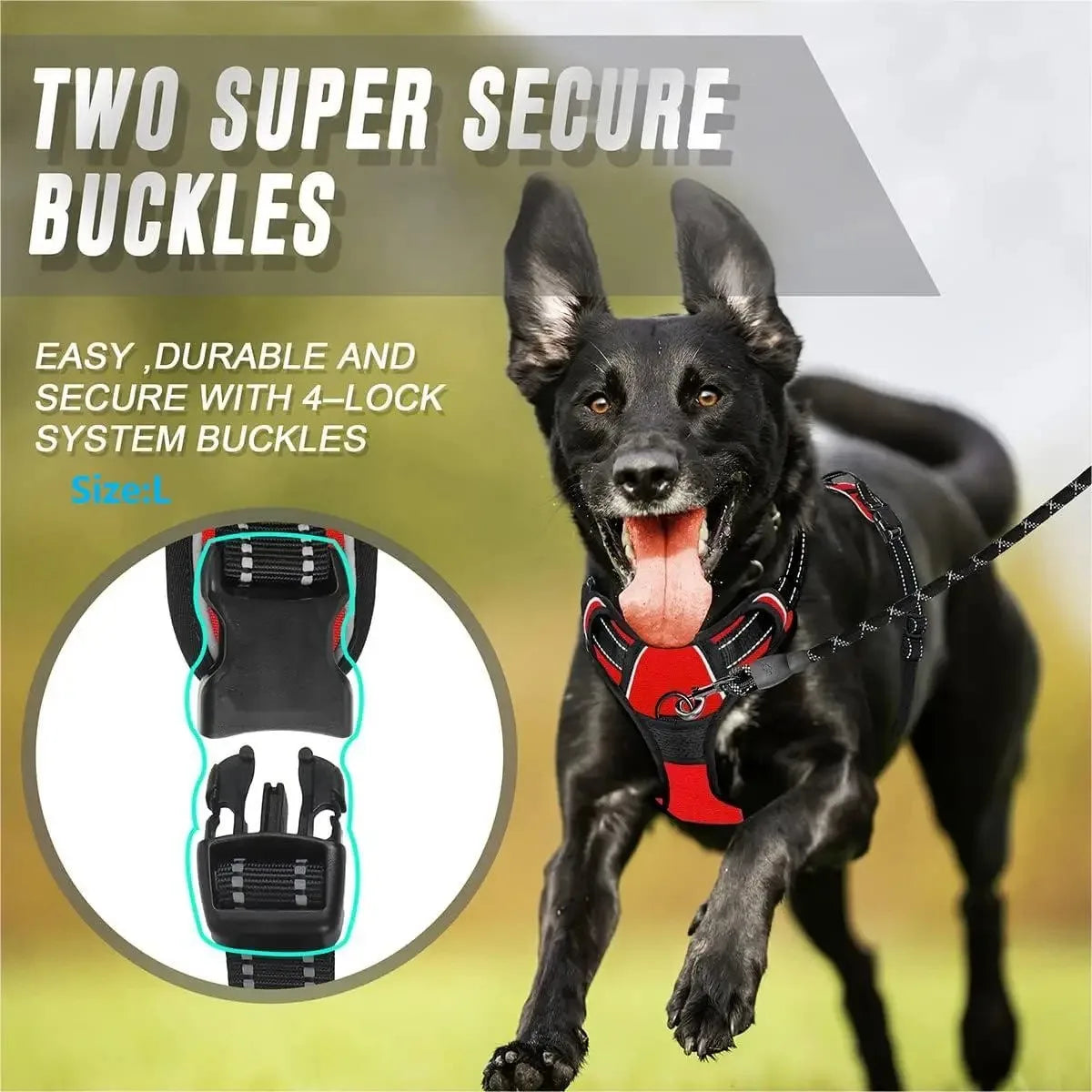 Adjustable Reflective Big Dog Harness Vest