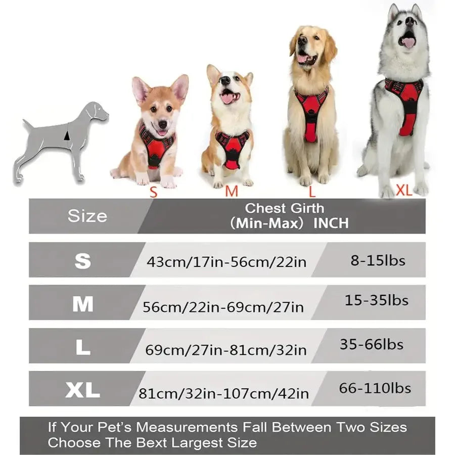 Adjustable Reflective Big Dog Harness Vest