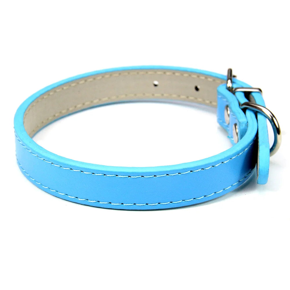 Classic Soft Leather Adjustable Pet Collars