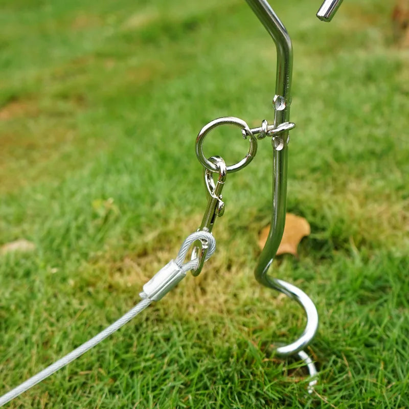 Ground Anchor Lawn Pet Tie Out and Coated Cable