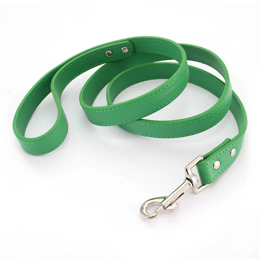 Color Pop Basics Leather Leash Lead