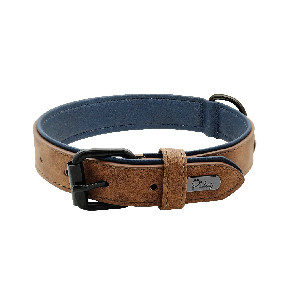 Durable Soft Padded Leather Dog Collar