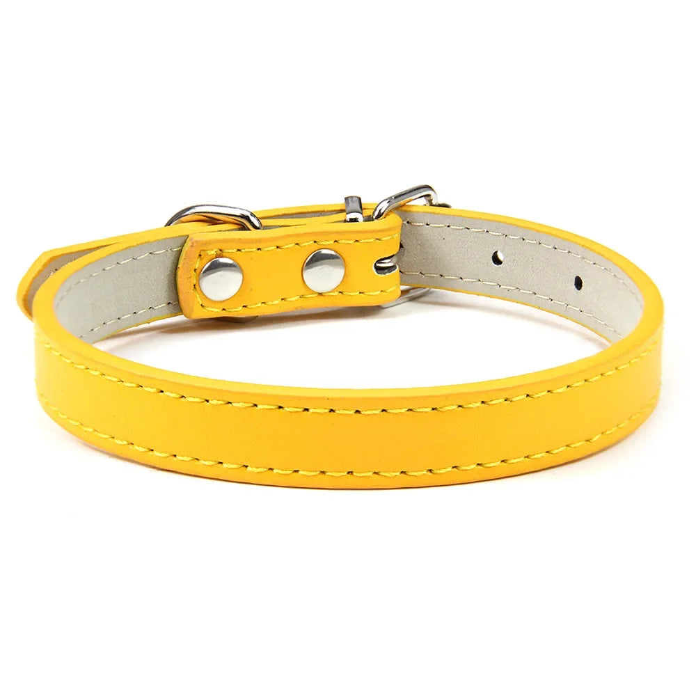Classic Soft Leather Adjustable Pet Collars