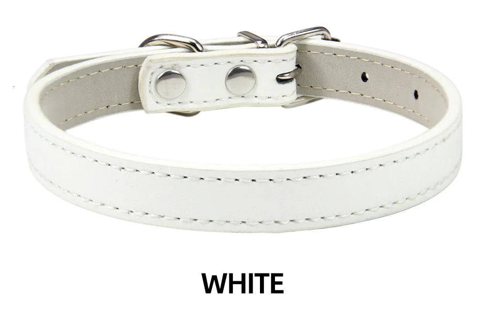 Classic Soft Leather Adjustable Pet Collars