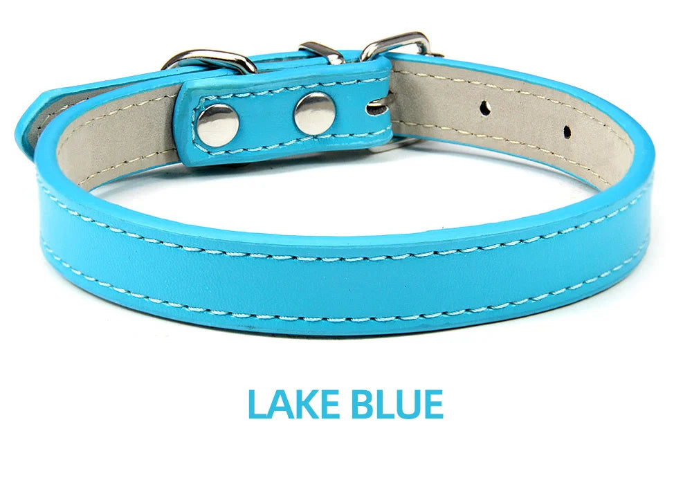 Classic Soft Leather Adjustable Pet Collars