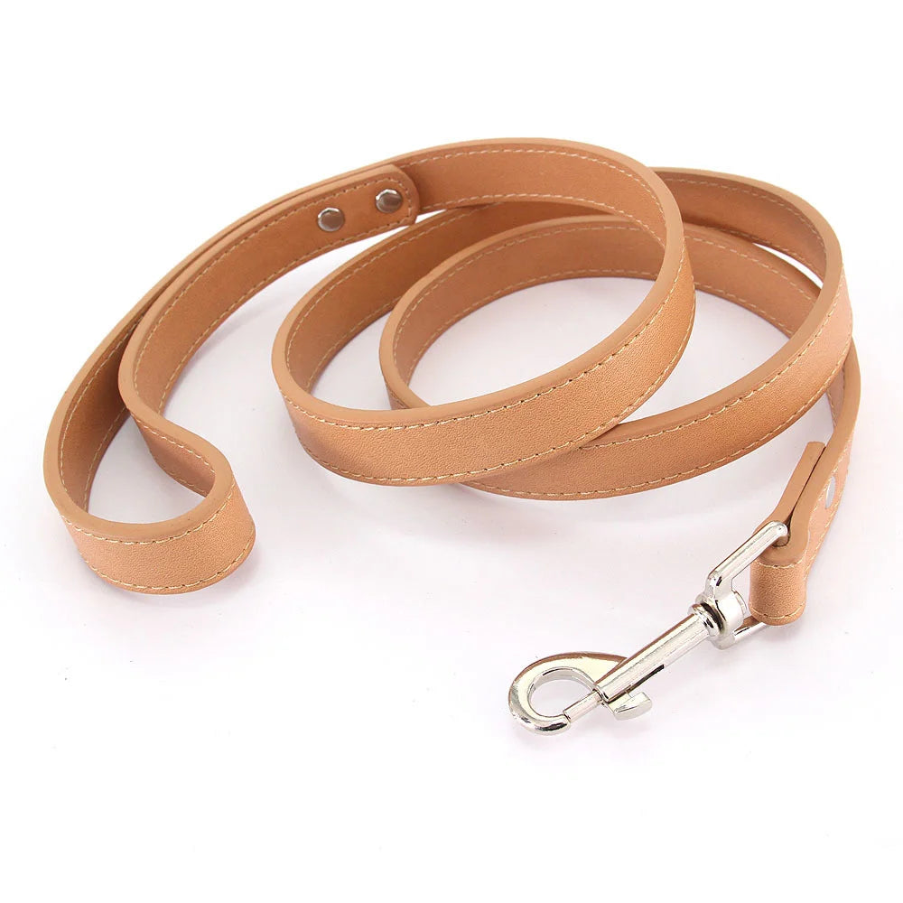 Color Pop Basics Leather Leash Lead
